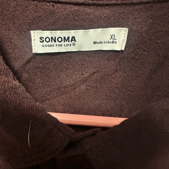Sonoma Men's Rich Burgundy Button-Down Shirt - Picture 2 of 5